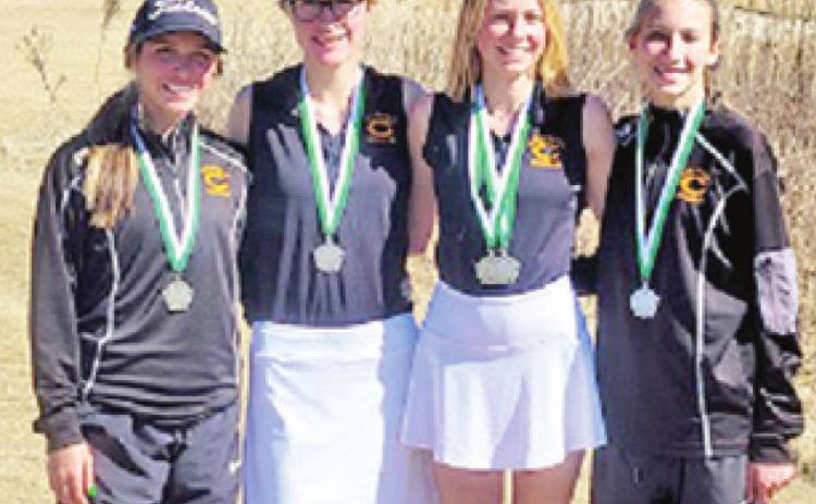THE CALDWELL GIRLS team included, from left, Ciara Coker, Alexis Zalobny, Maegan Schneider and Madilyn Schneider.