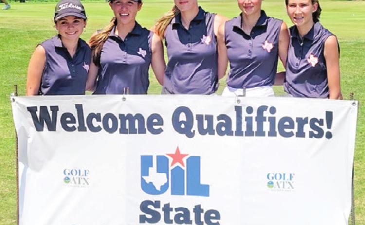 THE CALDWELL HIGH School Girls Golf Team at the state tournament included, from left, Kate Hill, Ciara Coker, Alexis Zalobny, Maegan Schneider and Madilyn Schneider.