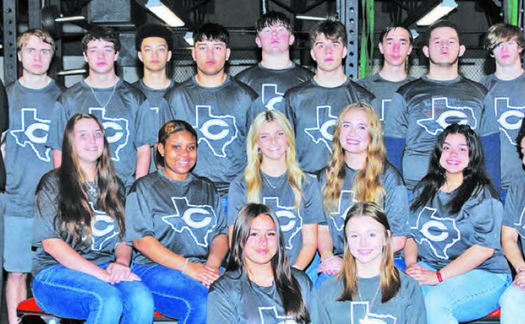 THE 2023 CALDWELL HIGH SCHOOL POWERLIFTING team is, from left, back, Coach Beck Neal, Dylan Errington, Brenden Lee, E.J. Rogers, Davian Sanchez, Luke Freeman, Jaxon Anderson, Blake Zalobny, Cameron Chollett, Aiken Morgan, Justin Balcar, middle, Allie Mondey, Bre’yona Richmond, Karly Fritsche, Jackie Pinkerton, Charley Singleterry, Ra’kyiah Roeseman, front, Miranda Polasek and Kodi Hitchcock. -- Photo courtesy of Dianne Pursch Photography