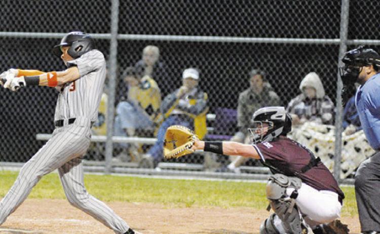 SOMERVILLE’S BARRETT HOWE GETS a hit against Fayetteville in the Yeguas’ home game.