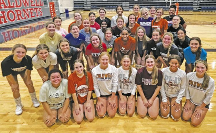 THE LADY HORNETS BEGAN their first day of practice on Monday, July 31, to prepare for the 2023 volleyball season. Pictured are those who attended the first day of practice.