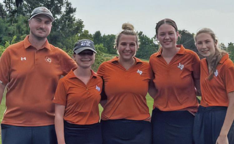 THE CALDWELL HIGH School girls golf team members attend the regional tournament. They include, from left, Coach Jacob Schaefer, Brandy Gillar, Tanzley Johnson, Alison Krueger and Madilyn Schneider. Not pictured is Raeleigh Ussery.