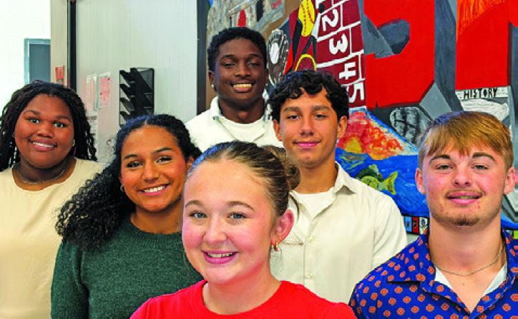 SOMERVILLE HIGH SCHOOL recently announced its 2026 homecoming royalty. Pictured are queen hopefuls, Deianca Nix, Emma Williams and Hadley Howe, and king hopefuls, Semaj Pennegraph, Greg Fowler and Luke Moses.
