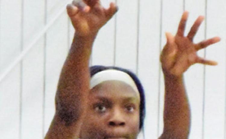 BRE’ANNA LOUIS shoots the ball during the Snook-RTC game last Thursday in Dime Box.