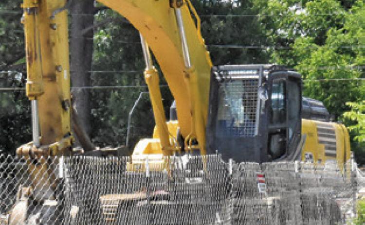 DEMOLITION WORK continues at the old Somerville Junior High School. The school district is demolishing the site as part of their bond issue project.
