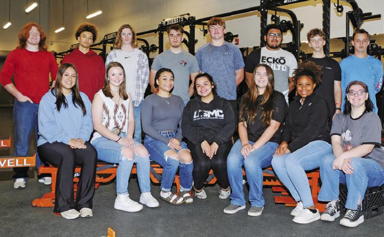 THE 2024 CALDWELL HIGH SCHOOL POWERLIFTING team is, from left, back, Anthony Hall, Elijah Rogers, Aiken Morgan, Jaxon Anderson, Luke Freeman, Eiby Enriquez, Blane Barr, Logan Raymond, front, Miranda Polasek, Kodi Hitchcock, Ra’Kyiah Roeseman, Charley Singleterry, Allie Mondey, Breyona Richmand and Kyla Ringer. Photo courtesy of Dianne Pursch Photography