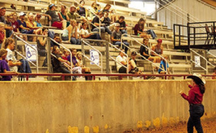 STATE 4-H HORSE SHOW PARTICIPANTS attend Caldwell resident Sabine Lazo’s showmanship clinic on Saturday, July 19. Photo courtesy of Faith Olivia Studios Photography and Design