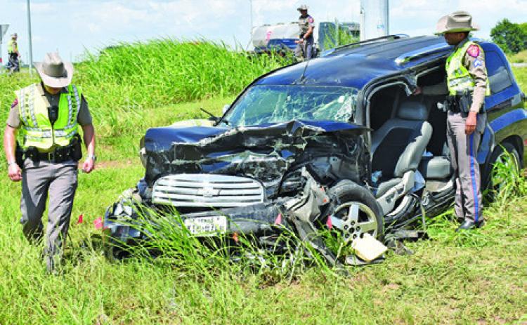 THIS CHEVROLET HHR was damaged in a fatal accident on Thursday, July 2, at F.M. 60 and F.M. 50. Tribune photo by Roy Sanders