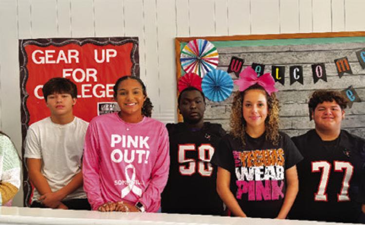 SOMERVILLE HIGH SCHOOL announced its dukes and duchesses who will participate in Friday’s homecoming ceremonies. Pictured, from left, are Emma Garza, Rey Garza, Emma Williams, Dillon Houston, Emily Strange, Roberta Garcia Vega, Kim Ruiz and Stephon Turner.