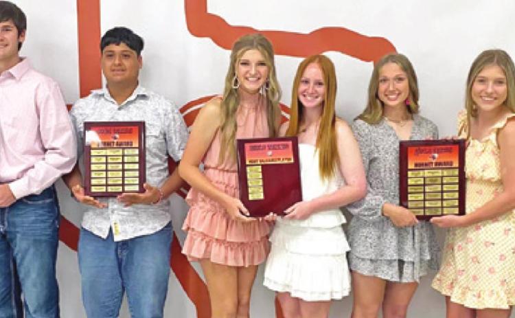 CALDWELL TENNIS AWARD WINNERS from last week’s Spring Sports Banquet included: Girls Hornet Award: Jordan Perkkio and Tilly Hicks; Girls MVP: Hope Savage and Karly Fritsche; Boys Hornet Award: Alejandro Zapata; Boys MVP: Connor Hughson and Waylon Chapman.