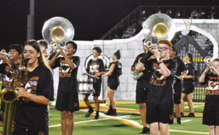 THE CALDWELL HIGH School Band performs at halftime of the Jarrell game. Tribune photo by Roy Sanders